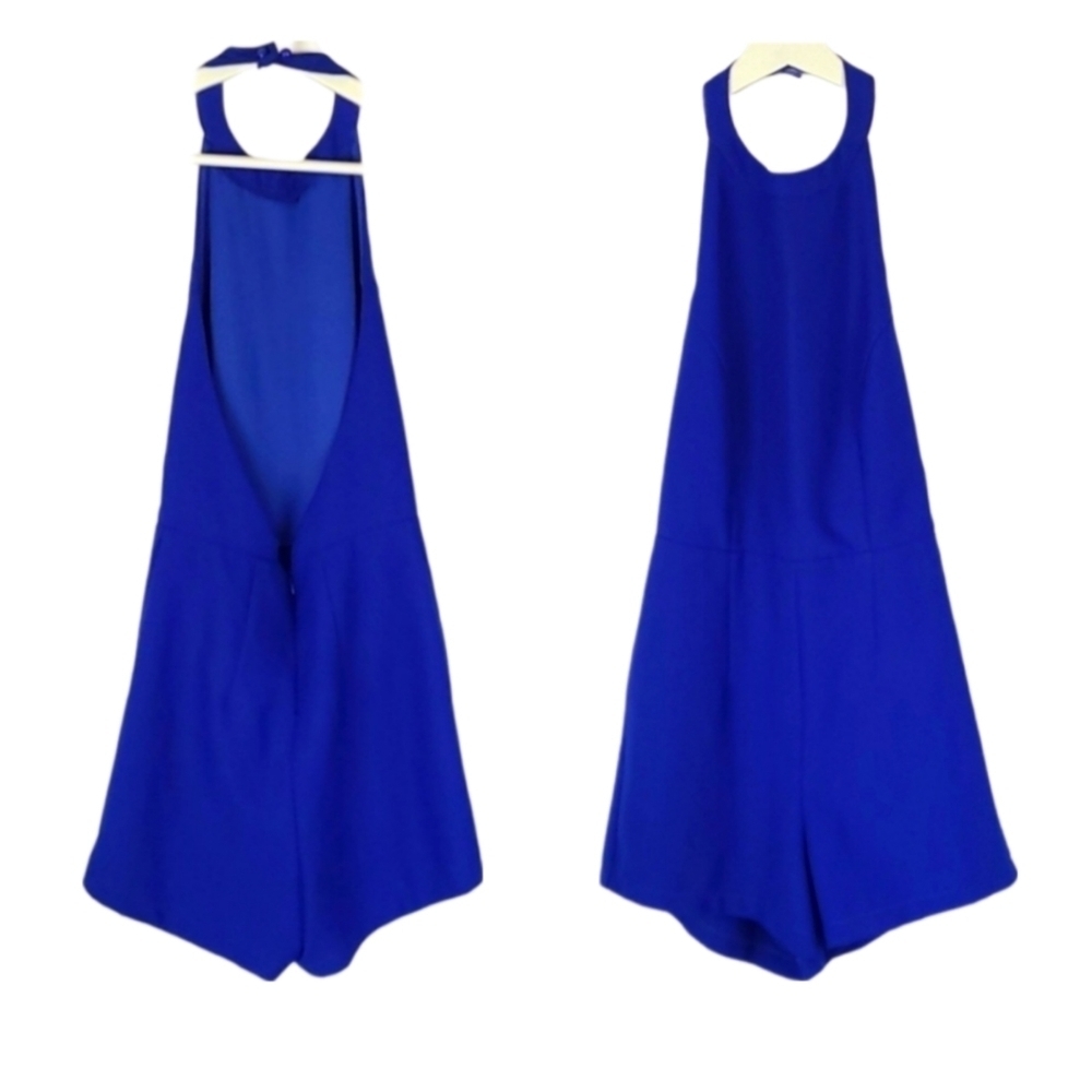 Halter Romper in Blue, Backless, Size 2